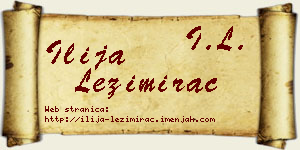 Ilija Ležimirac vizit kartica